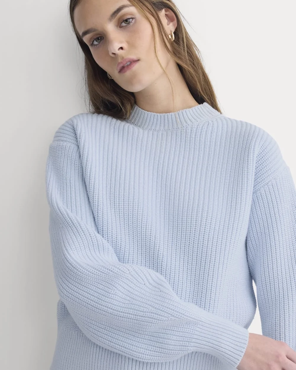 Cropped Ribbed Crew in Everyday Cotton | Skywriting (5)