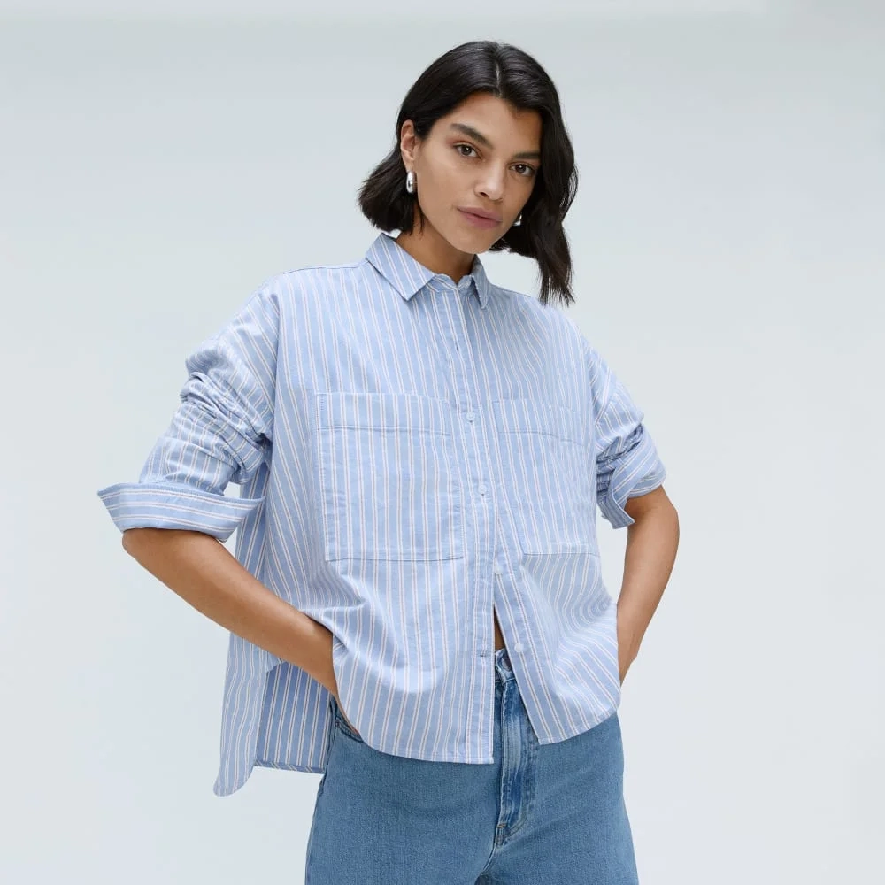 The Boxy Oxford | Sky / White (4)