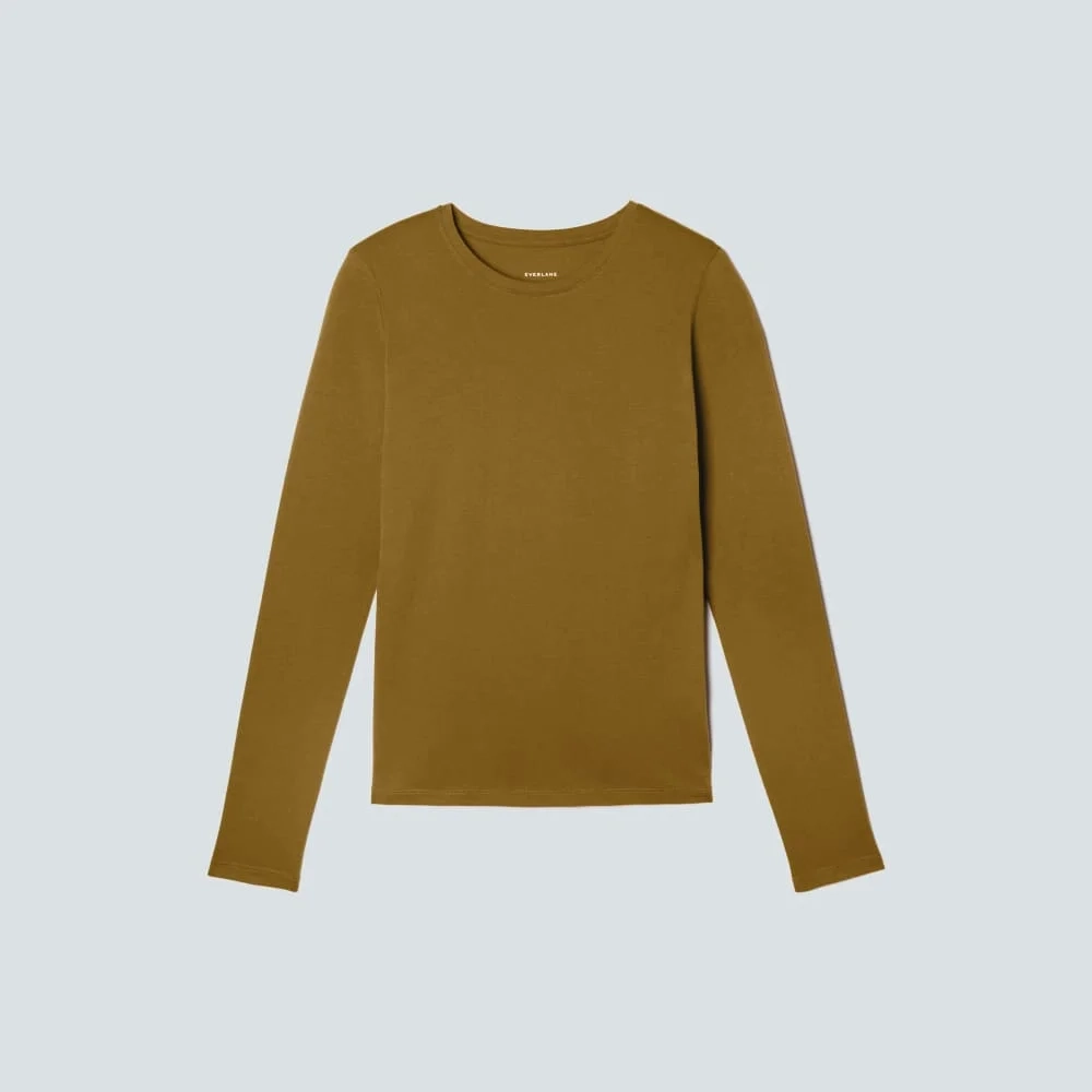 The Organic Cotton Long-Sleeve Crew | Tapenade (6)