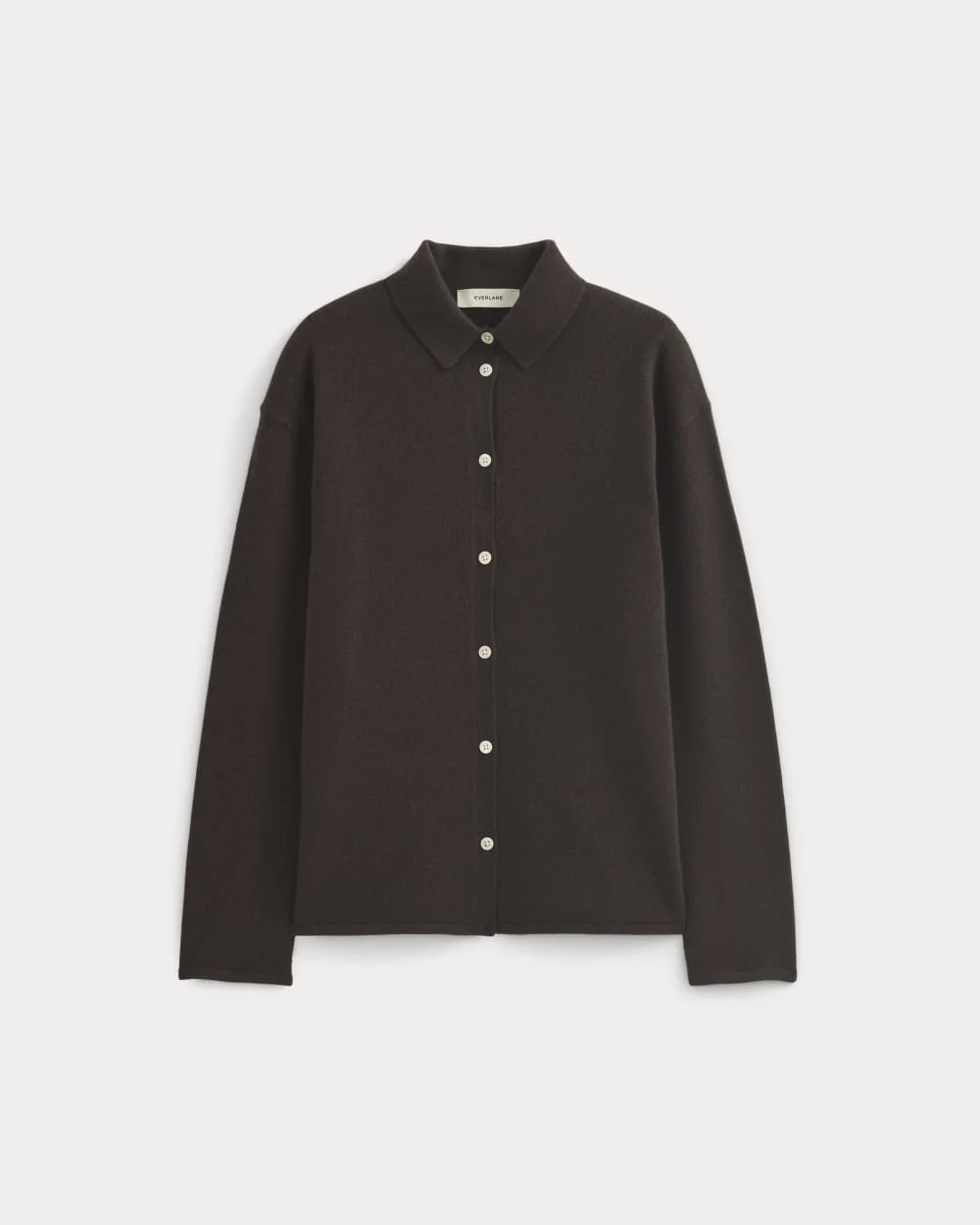 Cashmere Button-Up Shirt | Dark Chocolate (5)