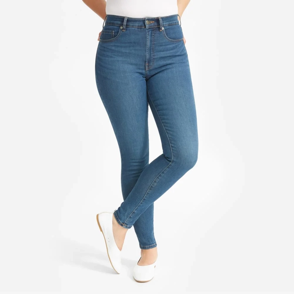 The Authentic Stretch High-Rise Skinny | Mid Blue | 28.5" Inseam (9)
