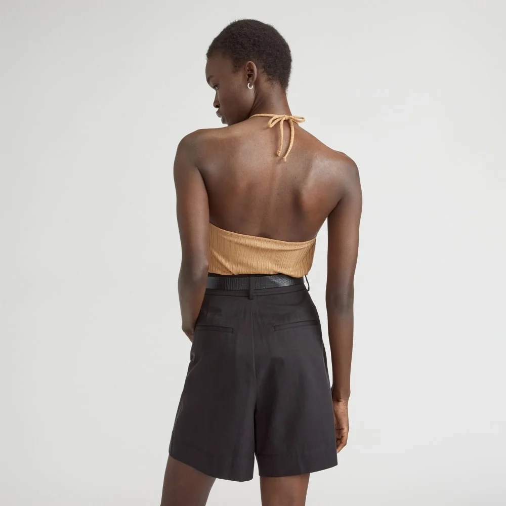 The Rib Soft Knit Halter Top | Caramel (3)
