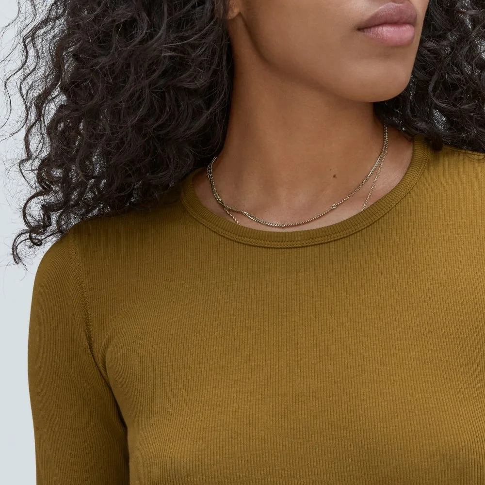 The Pima Micro-Rib Long-Sleeve Crew | Tapenade (4)