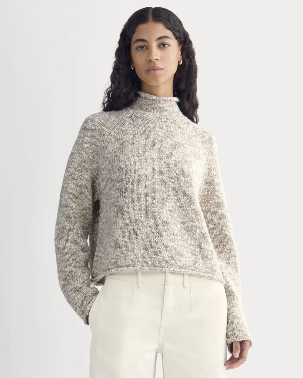 Rollneck Sweater | Bone/Trench Coat Twist