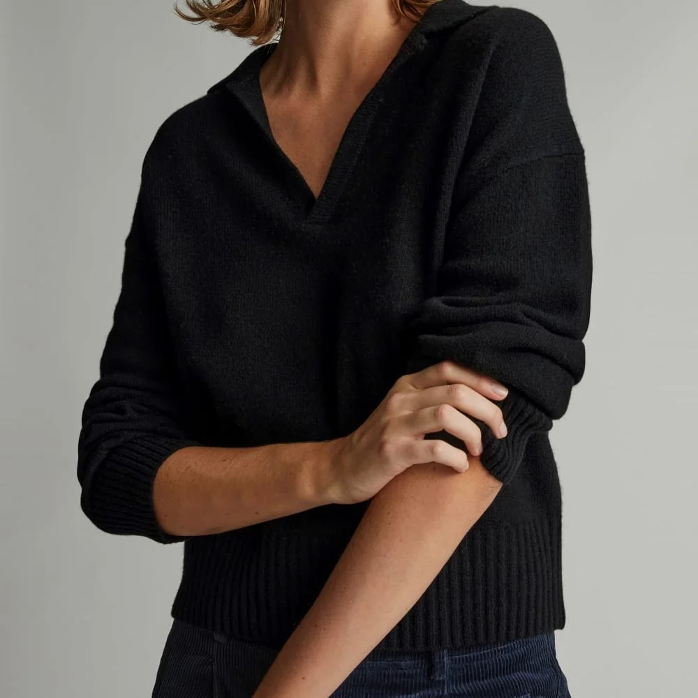 The Cashmere Polo | Black (4)