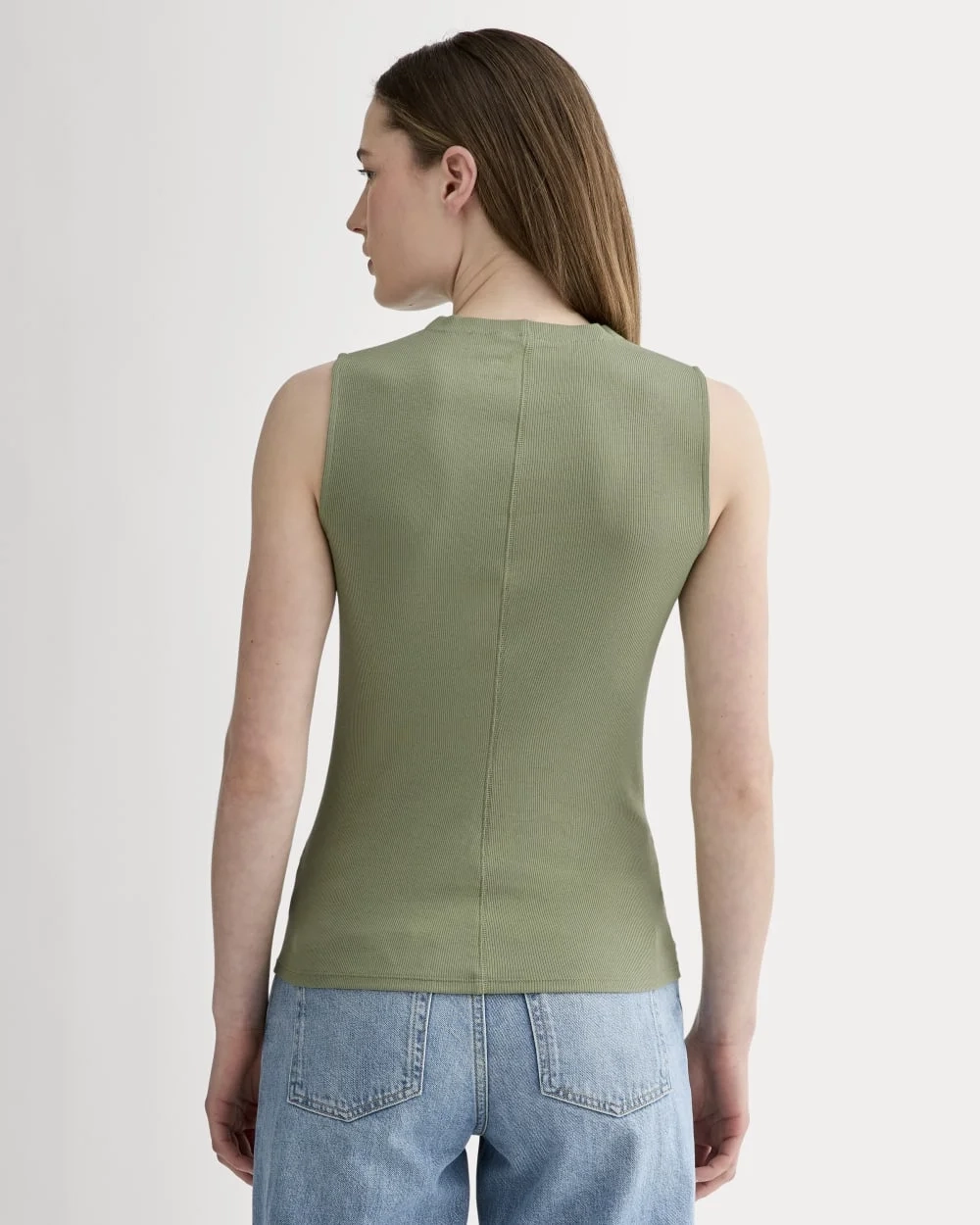 The Luxe Rib Funnel-Neck Tank | Sagebrush (4)
