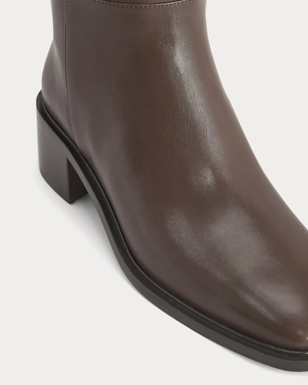 Leather Knee-High City Boot | Deep Brown (6)