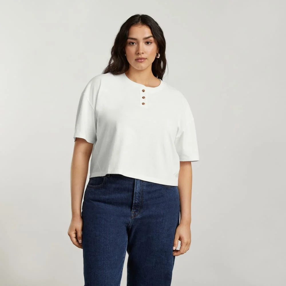 The Vintage Henley Hemp Tee | White (5)