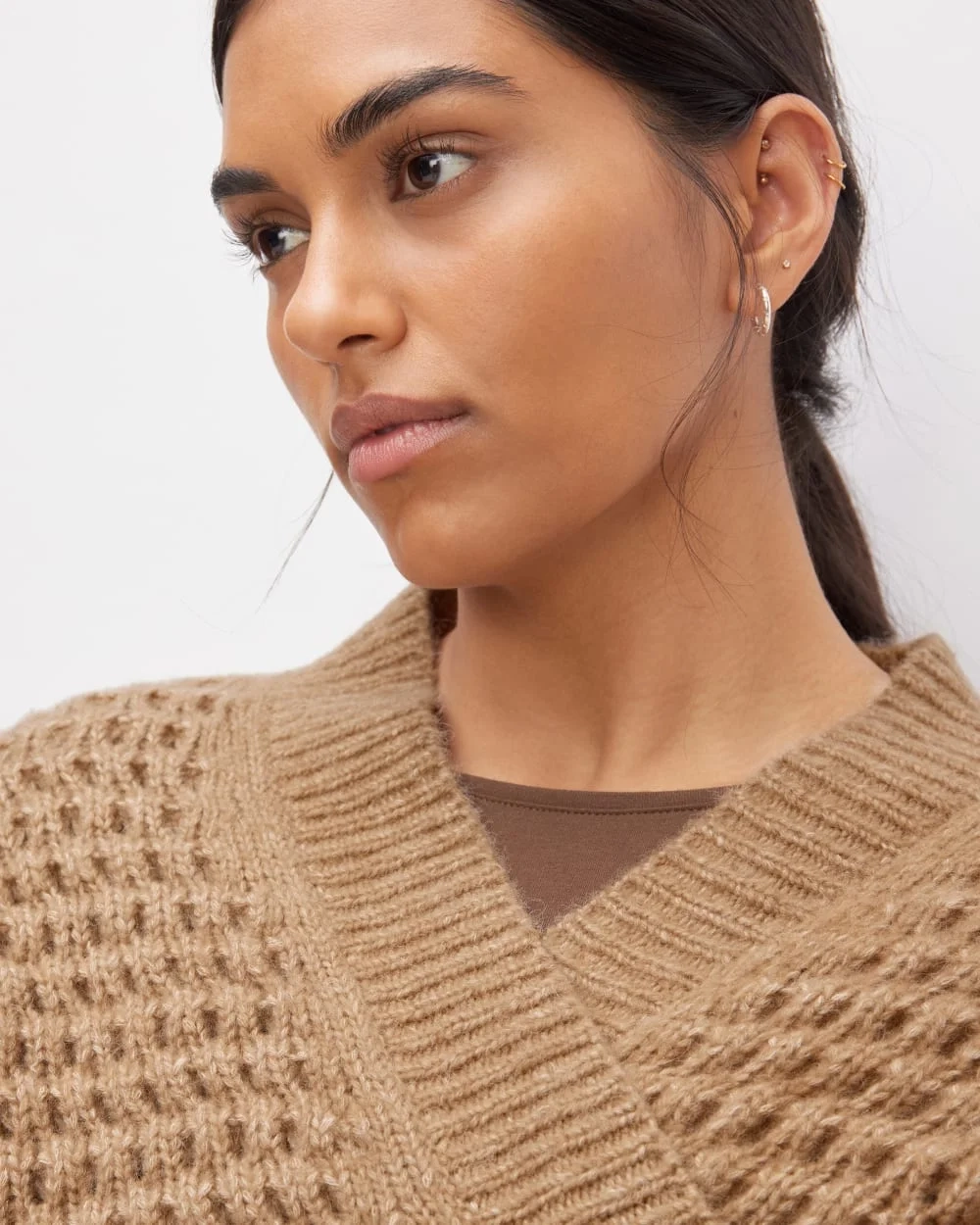 The Cloud Oversized Textured Cardigan | Tiger's Eye (4)