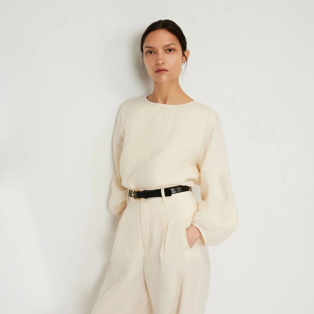 The Linen Long-Sleeve Top | Canvas