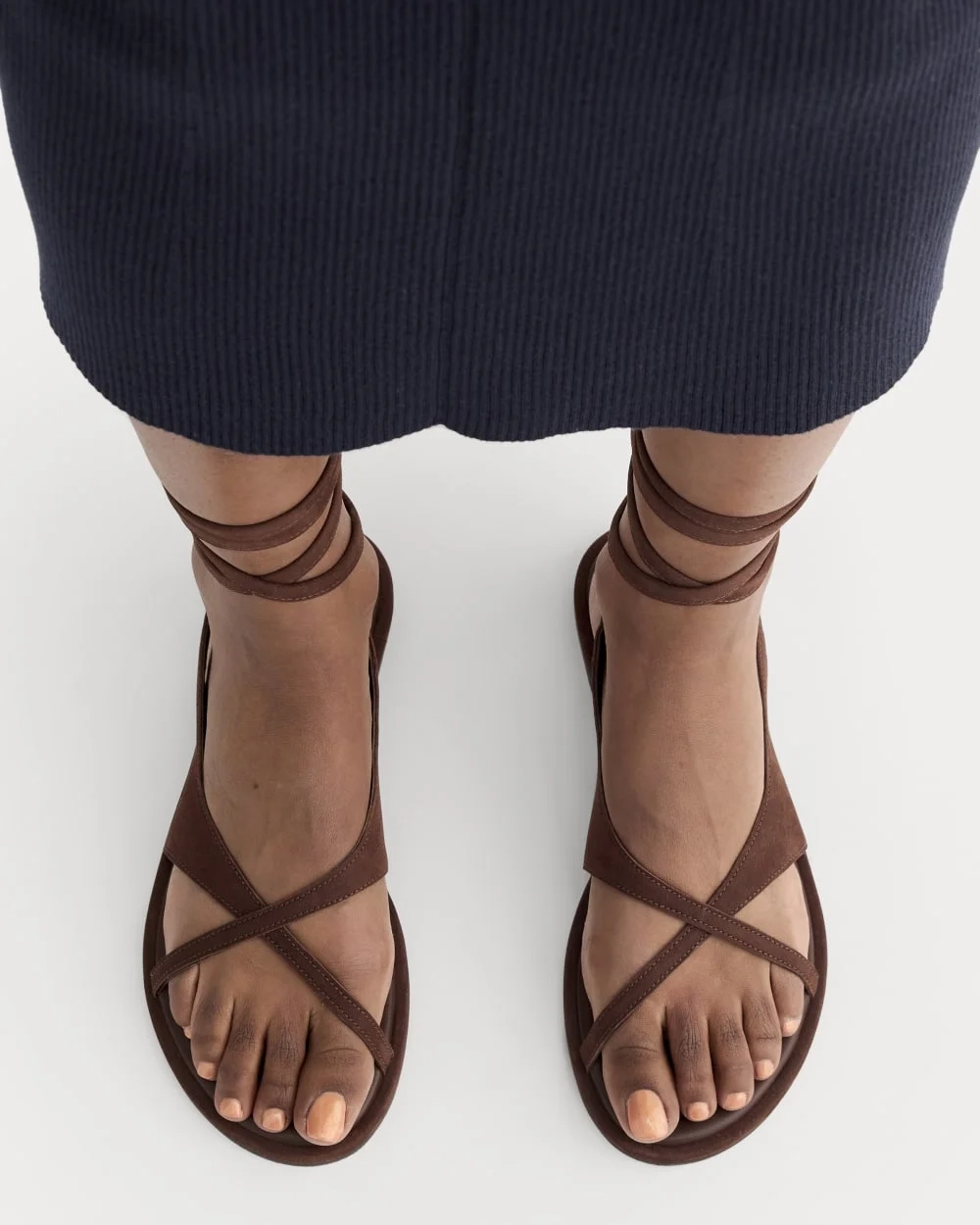 The Leather Crisscross Sandal | Burnt Umber (4)