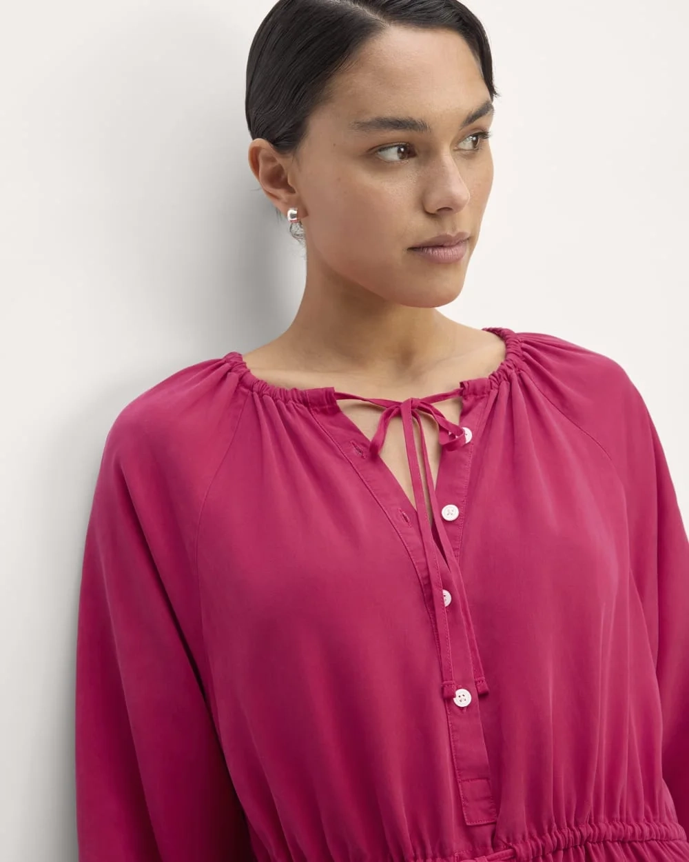The TENCEL™ Gathered Maxi Dress | Red Currant (5)