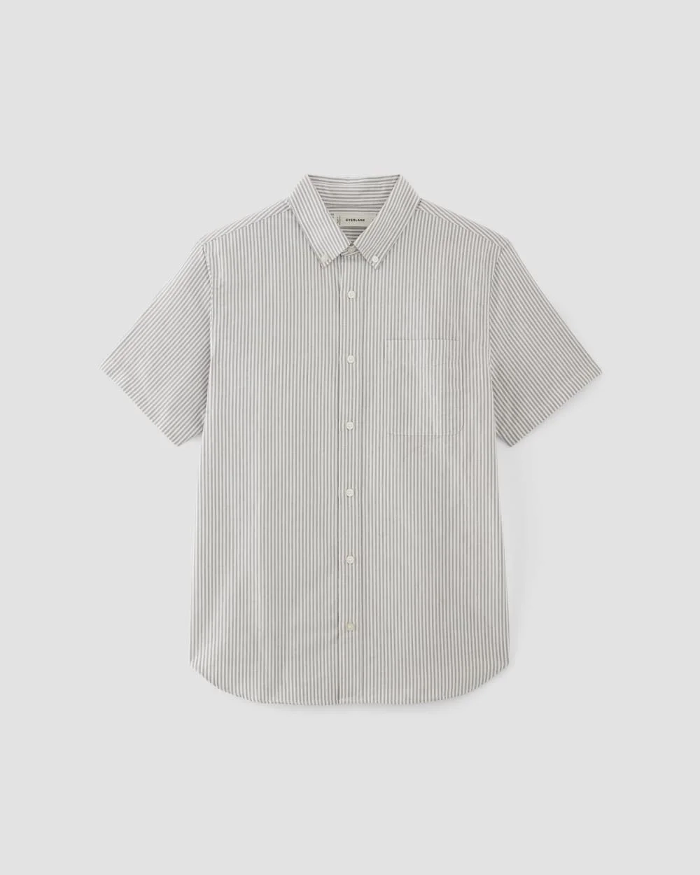 The Organic Short Sleeve Oxford Shirt | Charcoal / White (3)