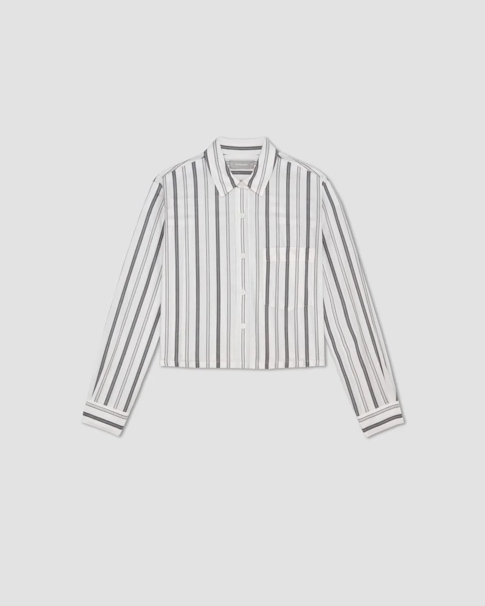 The Way-Short Shirt in Silky Cotton | Bone / Black (5)