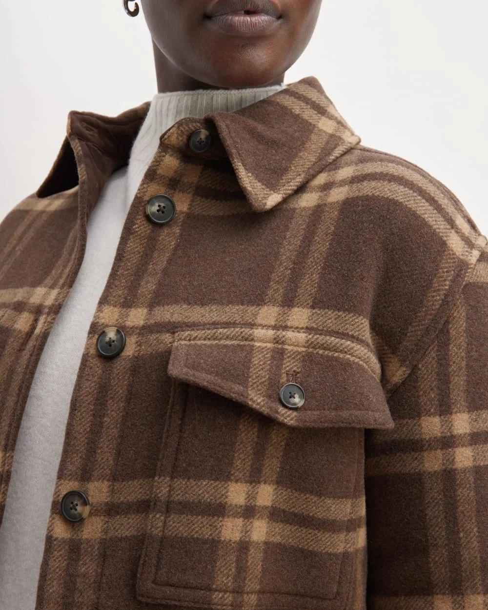 The Italian ReWool® Oversized Shirt Jacket | Brown / Camel (4)