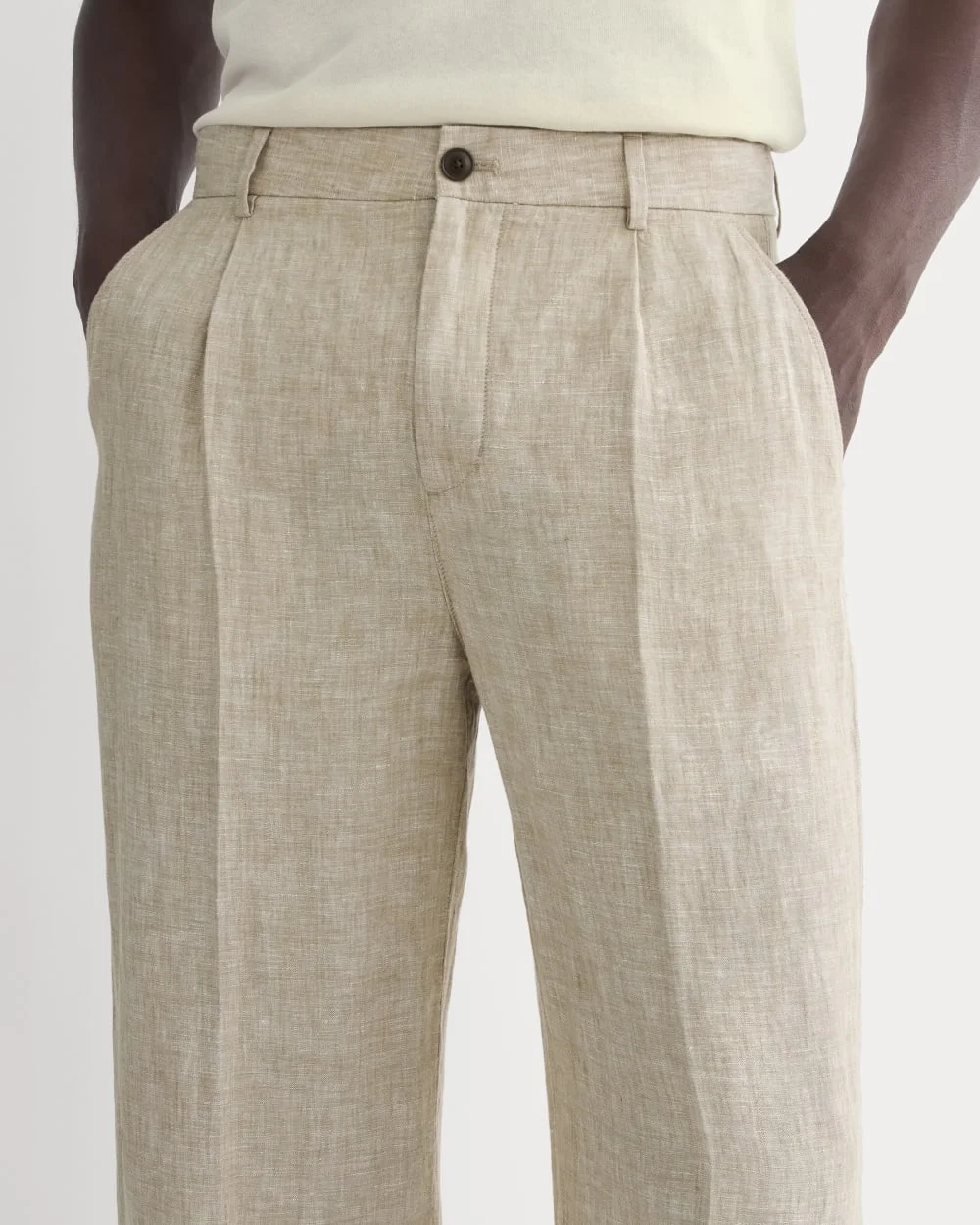 The Linen Pleated Trouser | Cornstalk Chambray (5)