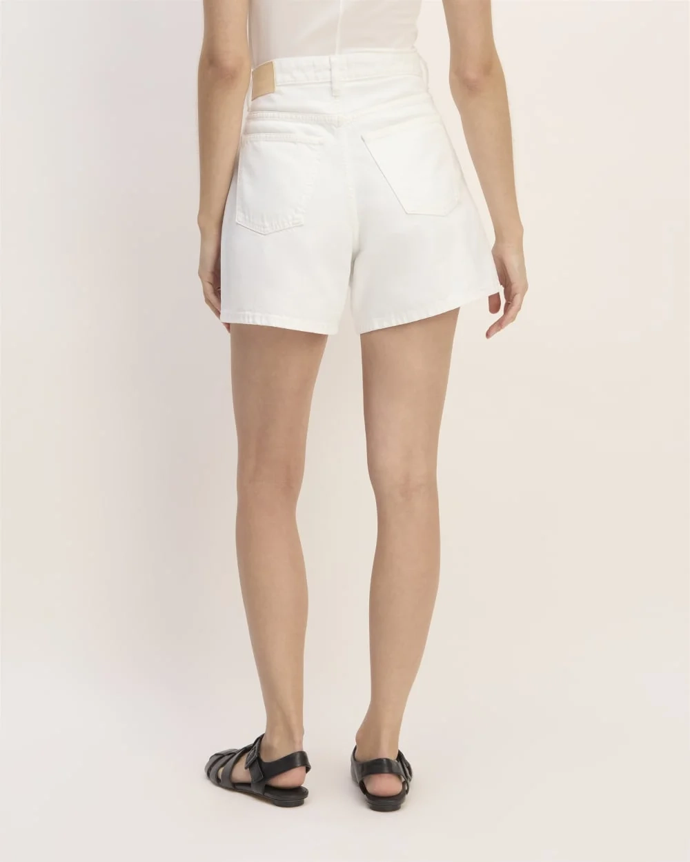 The A-Line Denim Short | Bright White (5)