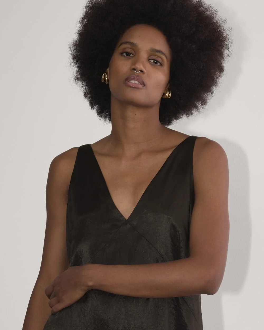 The Satin Slip Dress | Black (5)