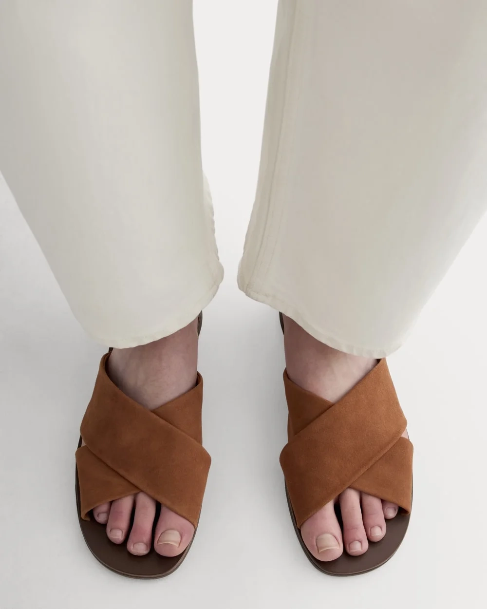 The Day Crossover Sandal | Saddle Brown Suede (3)