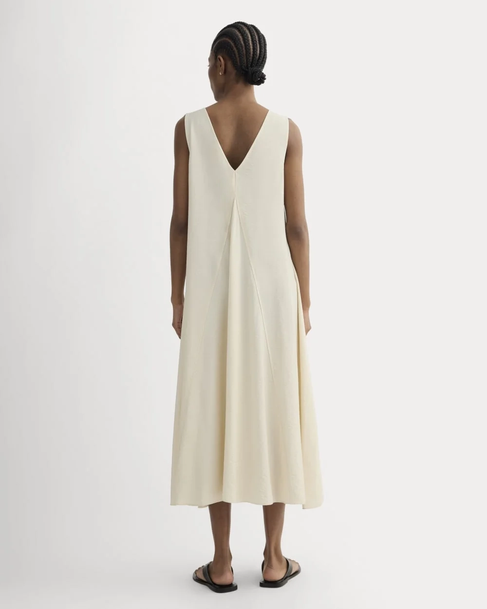 The V-Neck Dress in SoftLuxe | Sandshell (6)
