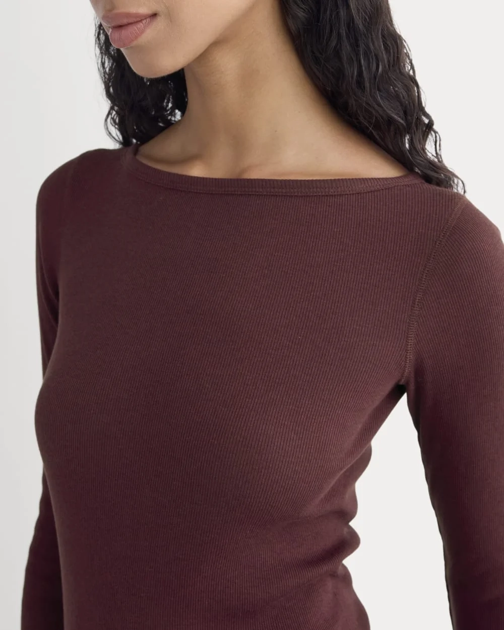 Luxe Rib 3/4 Sleeve Boatneck Tee | Heathered Port Royale (4)