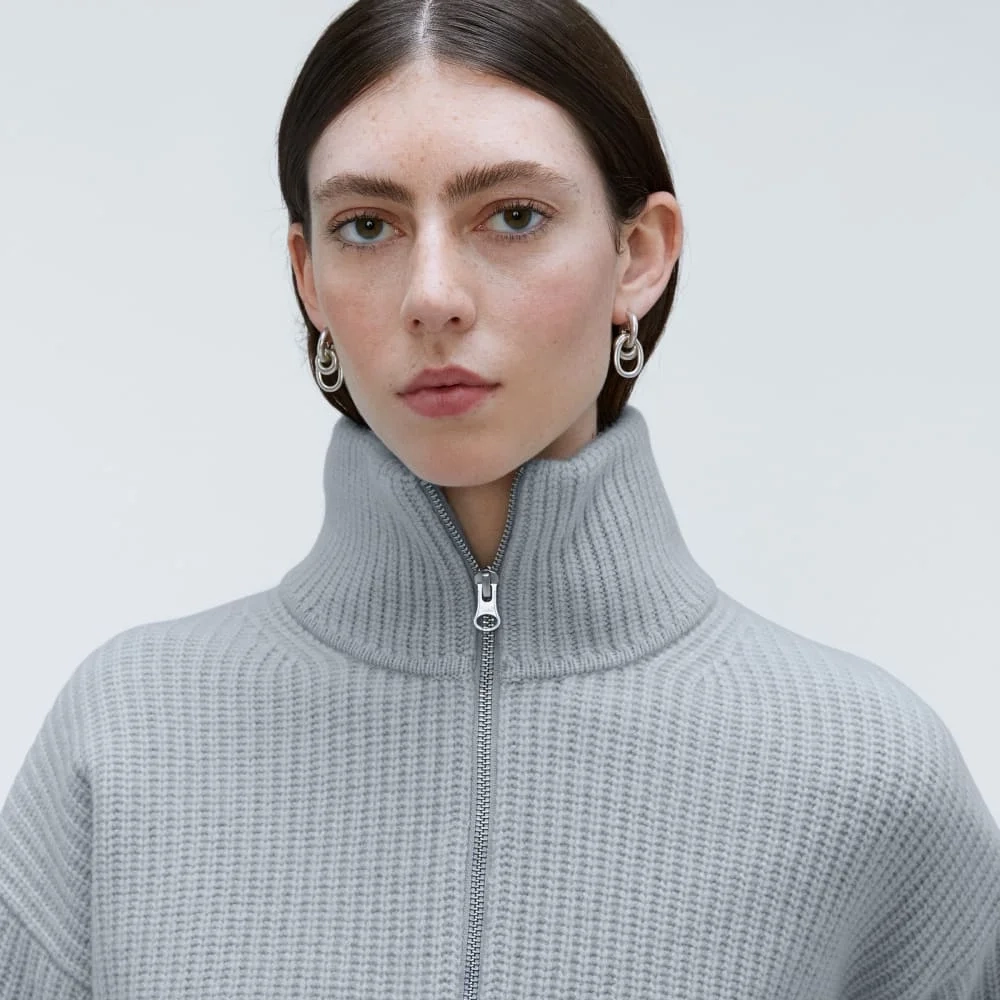 The Half-Zip Sweater in Luxe Merino | Sky (5)