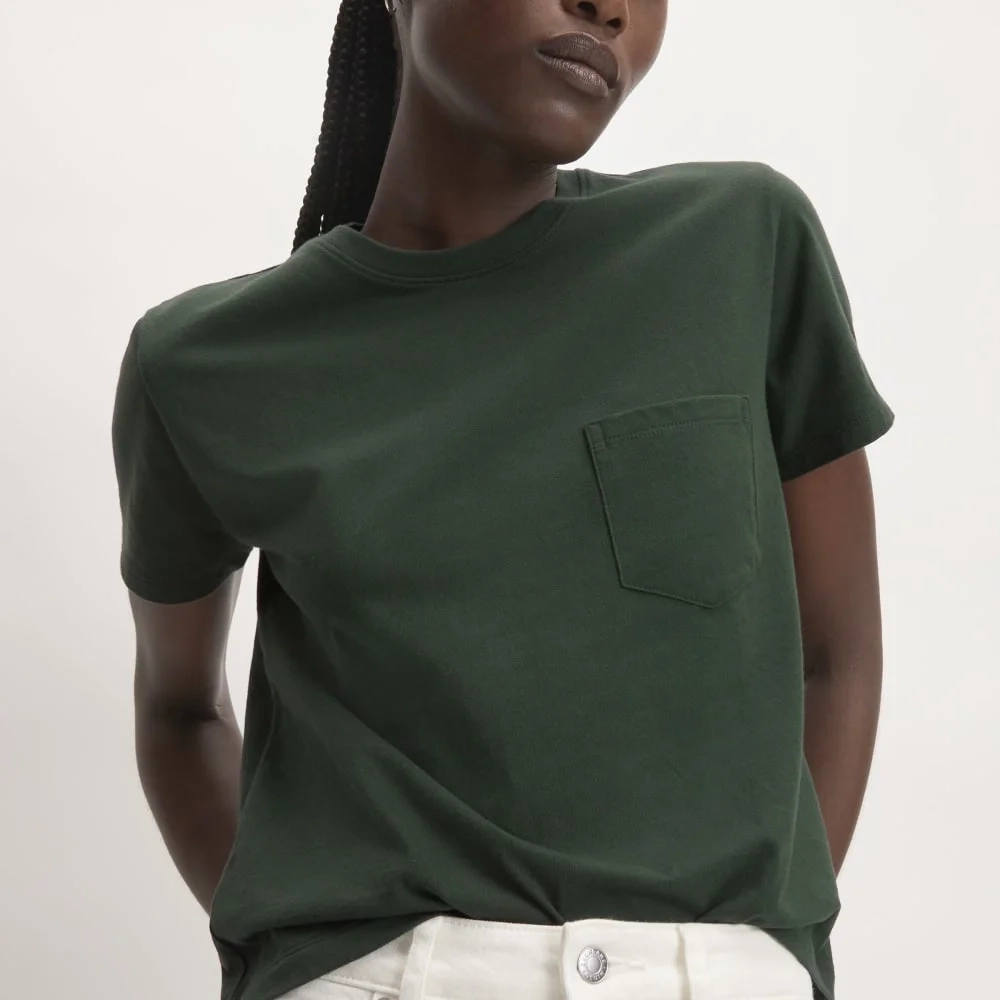 The Box-Cut Tee in Essential Cotton | Scarab | Pocket (3)