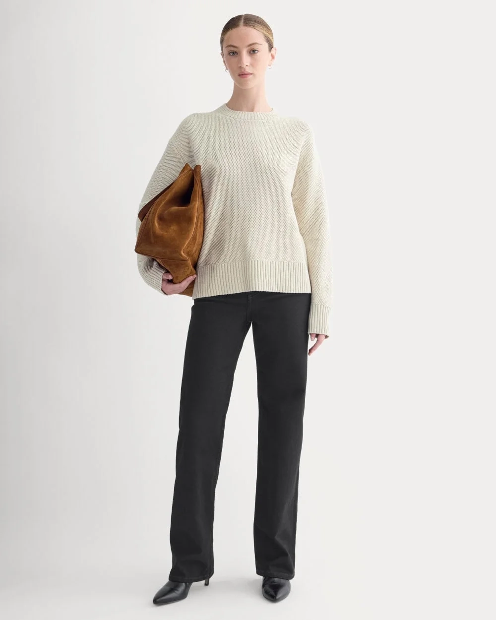 The Cotton Honeycomb Square Crew | Heathered Oat (4)