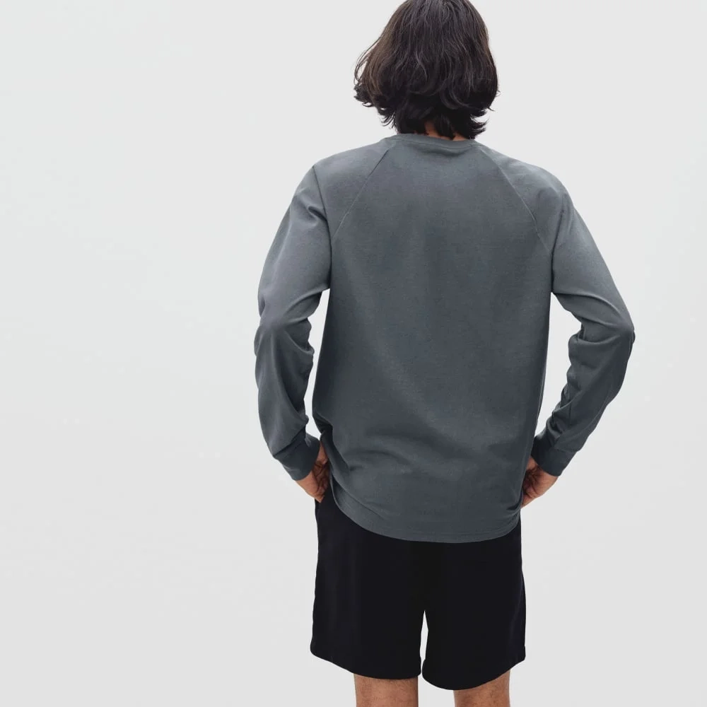 The Premium-Weight Long-Sleeve Crew | Uniform | Slate (3)