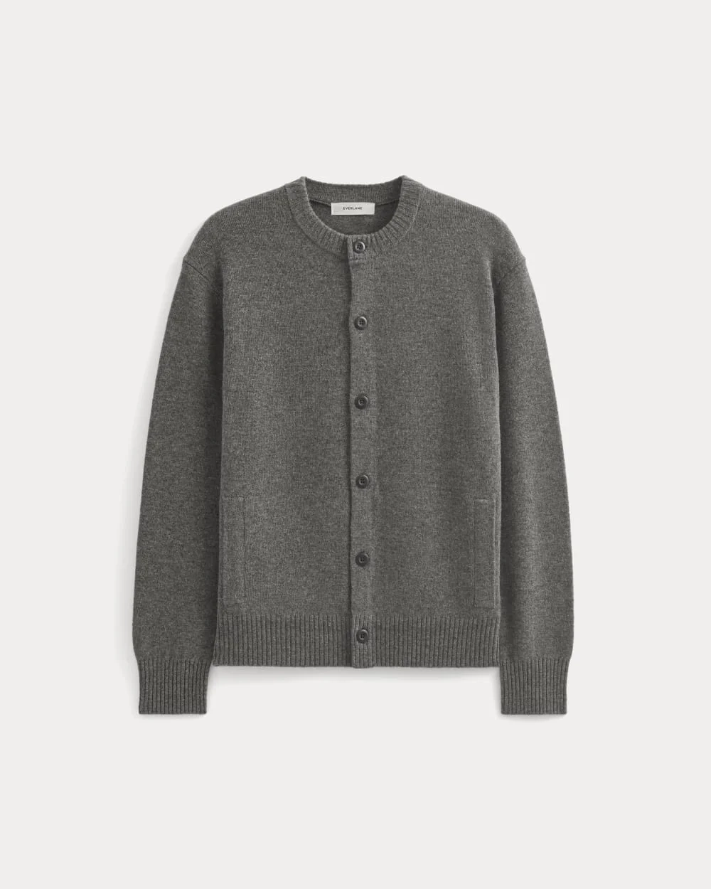 Luxe Merino Crew Cardigan | Heathered Charcoal (6)