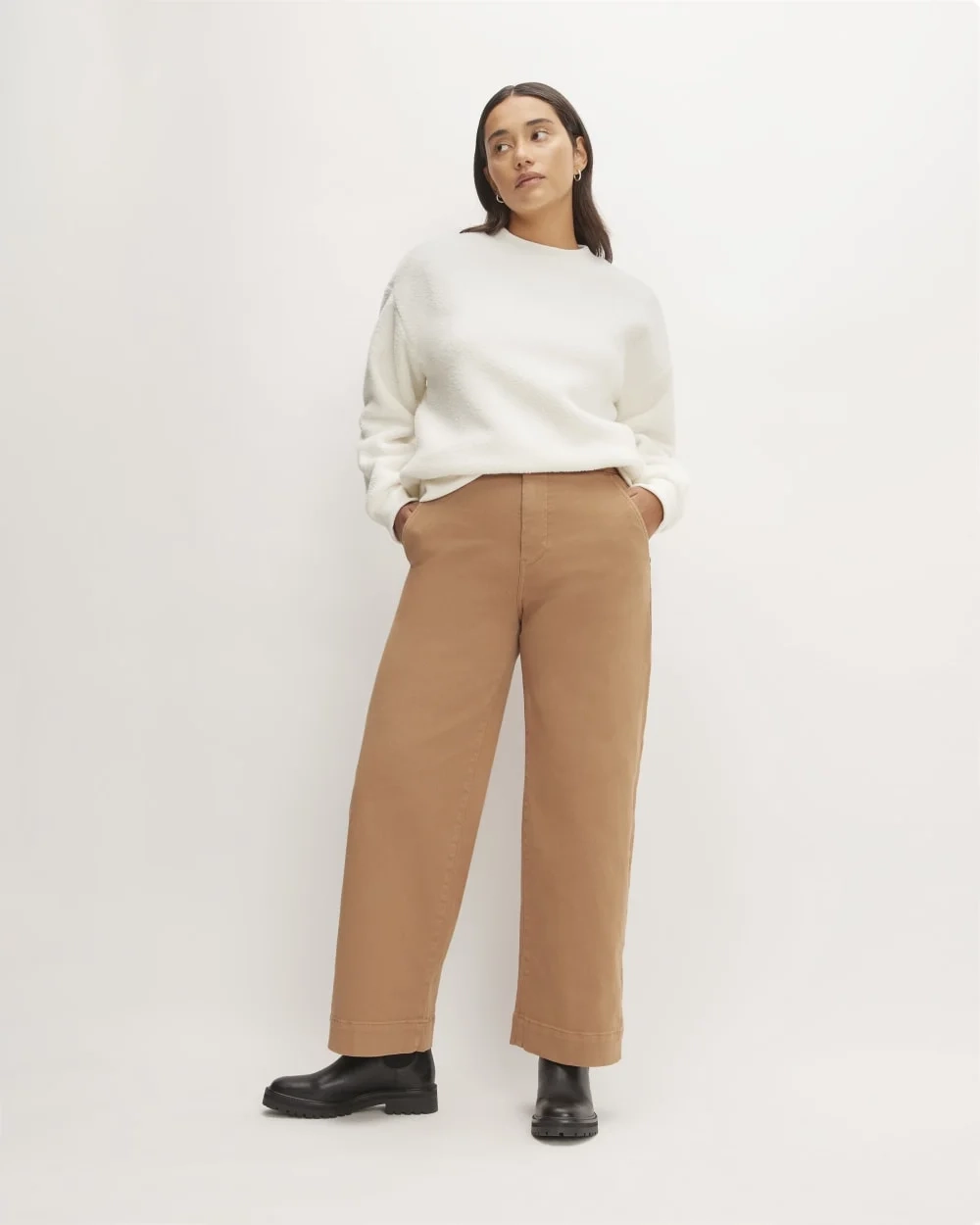 The ReNew Fleece Oversized Crew | Bone (6)
