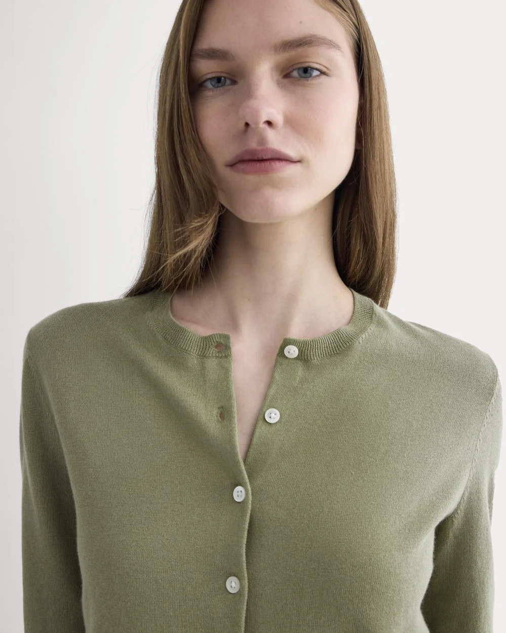 The Cropped Cardigan in Cotton Cashmere | Sagebrush (3)