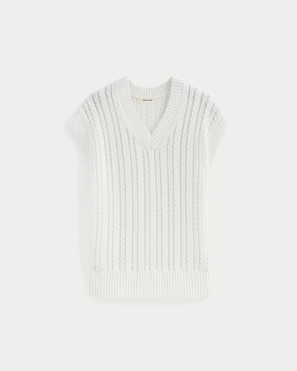The Mesh Cable Vest in Everyday Cotton | White (5)