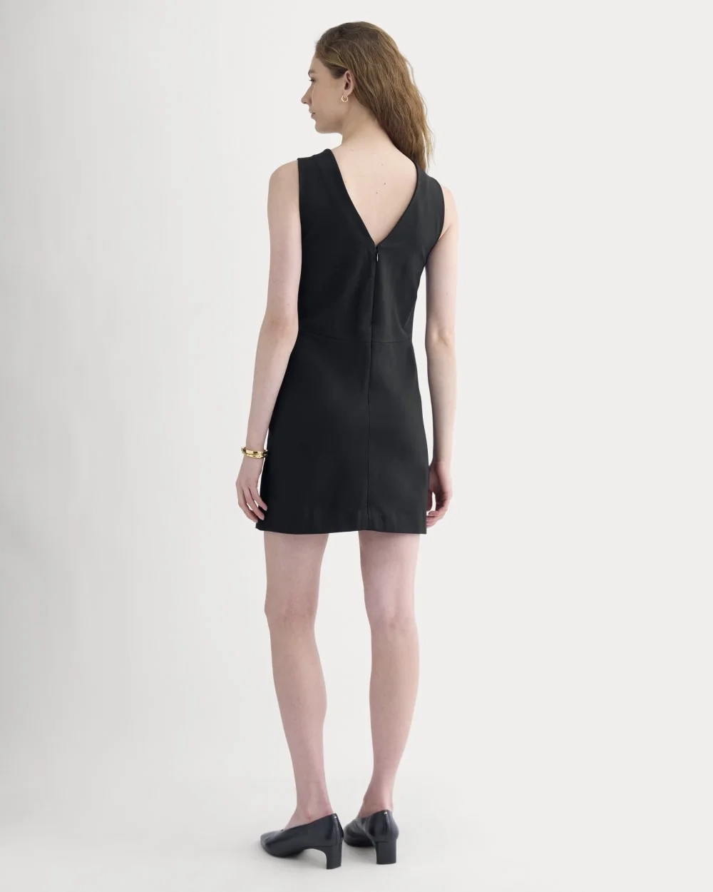 Ponte V-Neck Mini Dress | Black (3)