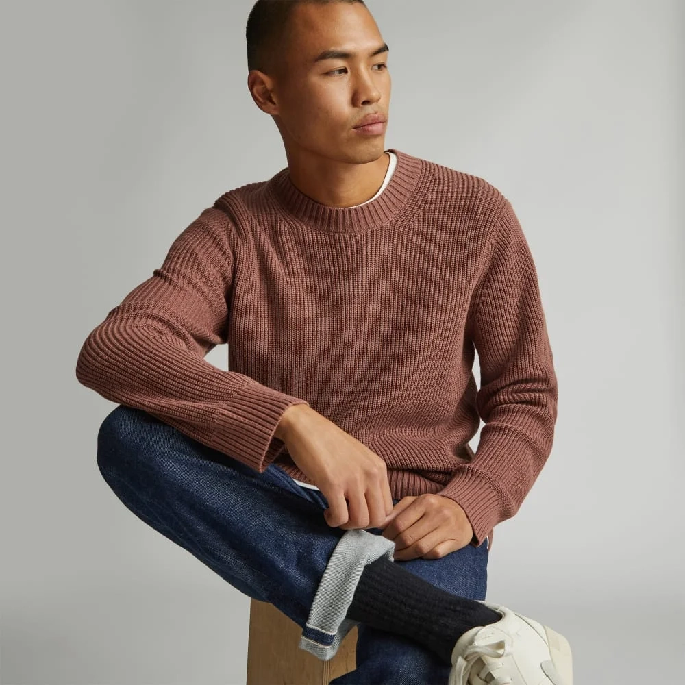 The No-Sweat Ribbed Crew | Carob Brown (4)