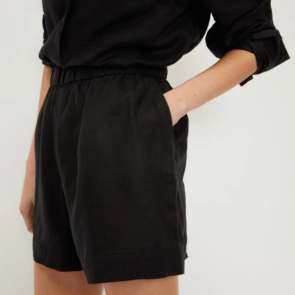 The Linen Boxer Short | Black (5)