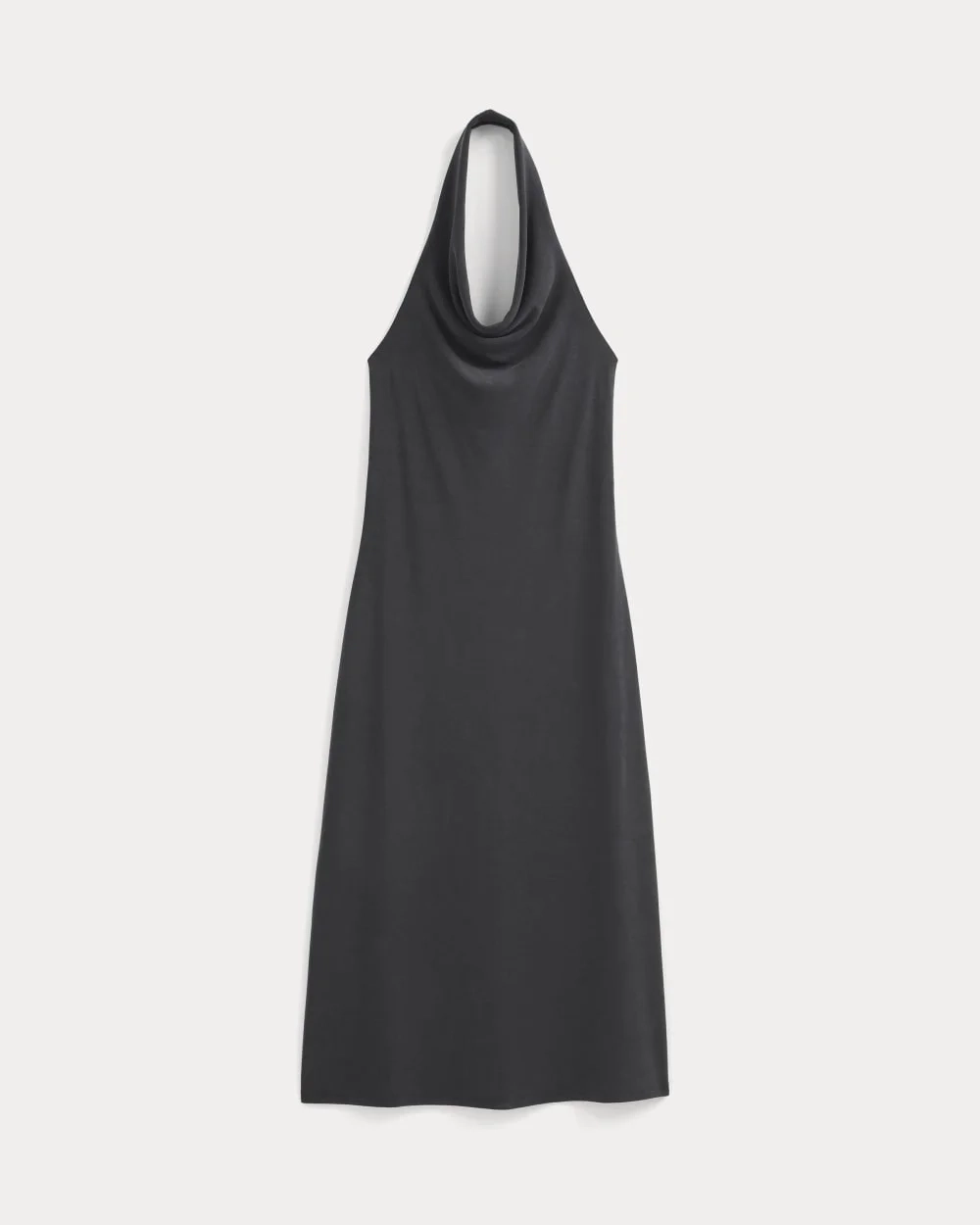 Cowlneck Halter Dress in Butterknit | Black (5)