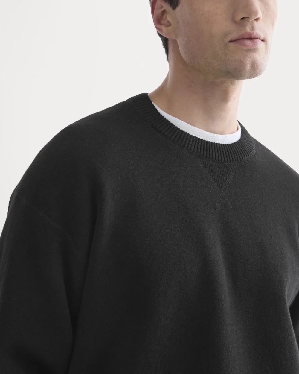 Luxe Merino Double-Knit Sweater |  Black (6)