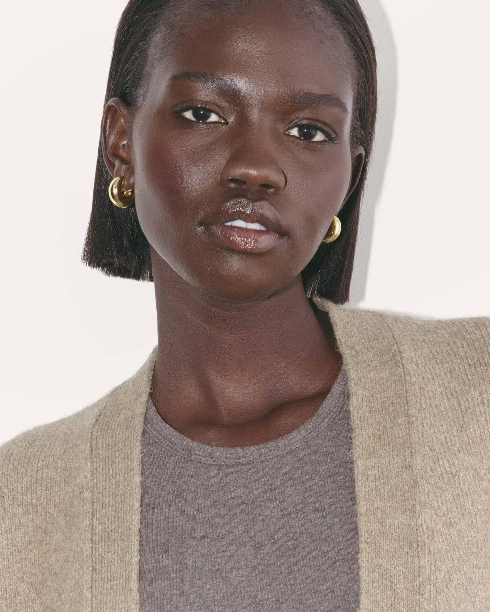 The Cocoon Cardigan in Plush Cotton | Heather Taupe (7)