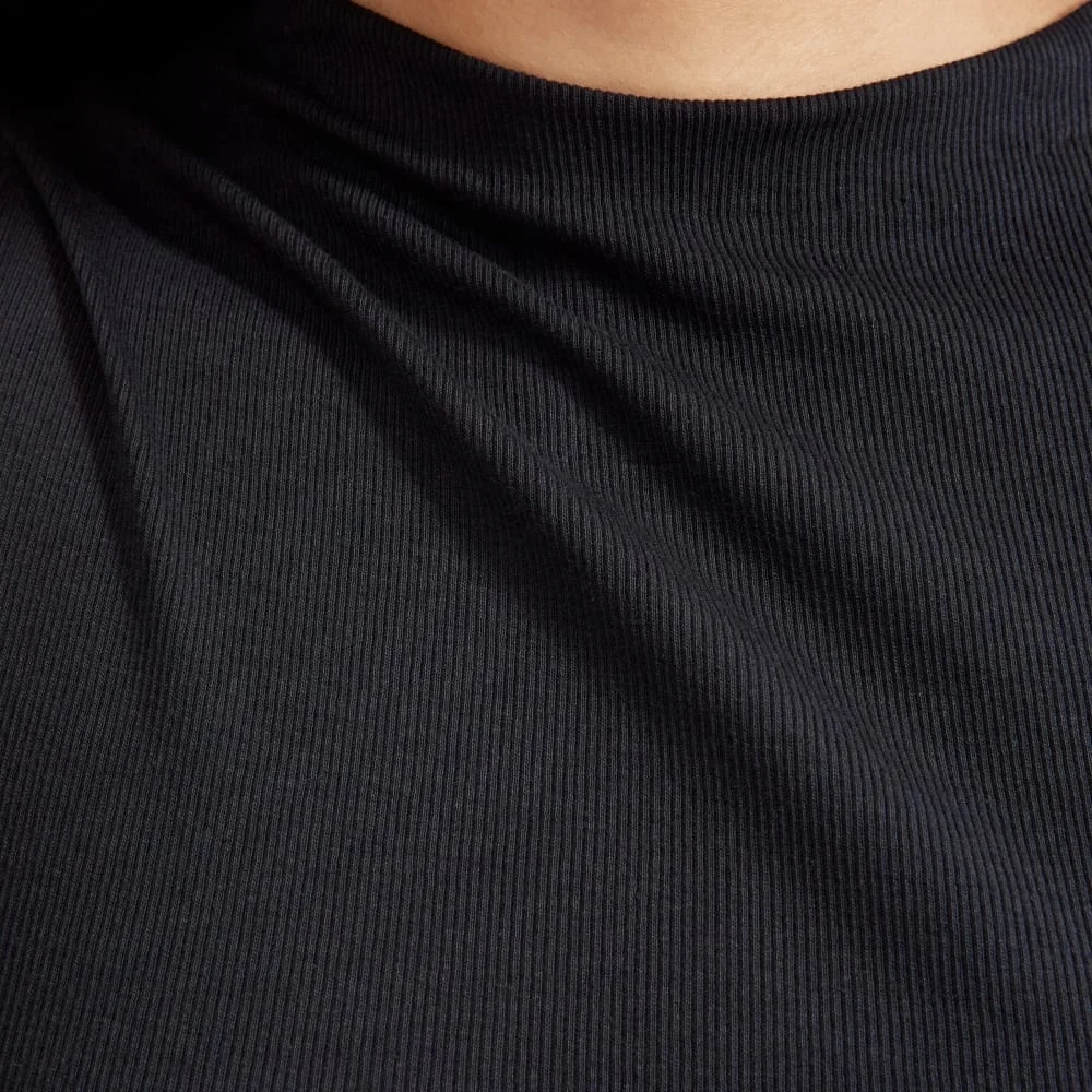 The Pima Micro-Rib Funnel-Neck Tank | Black (3)