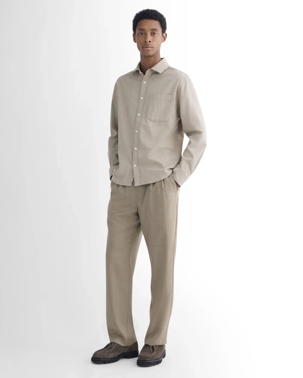 Brushed Flannel Shirt | Heathered Oatmeal (5)