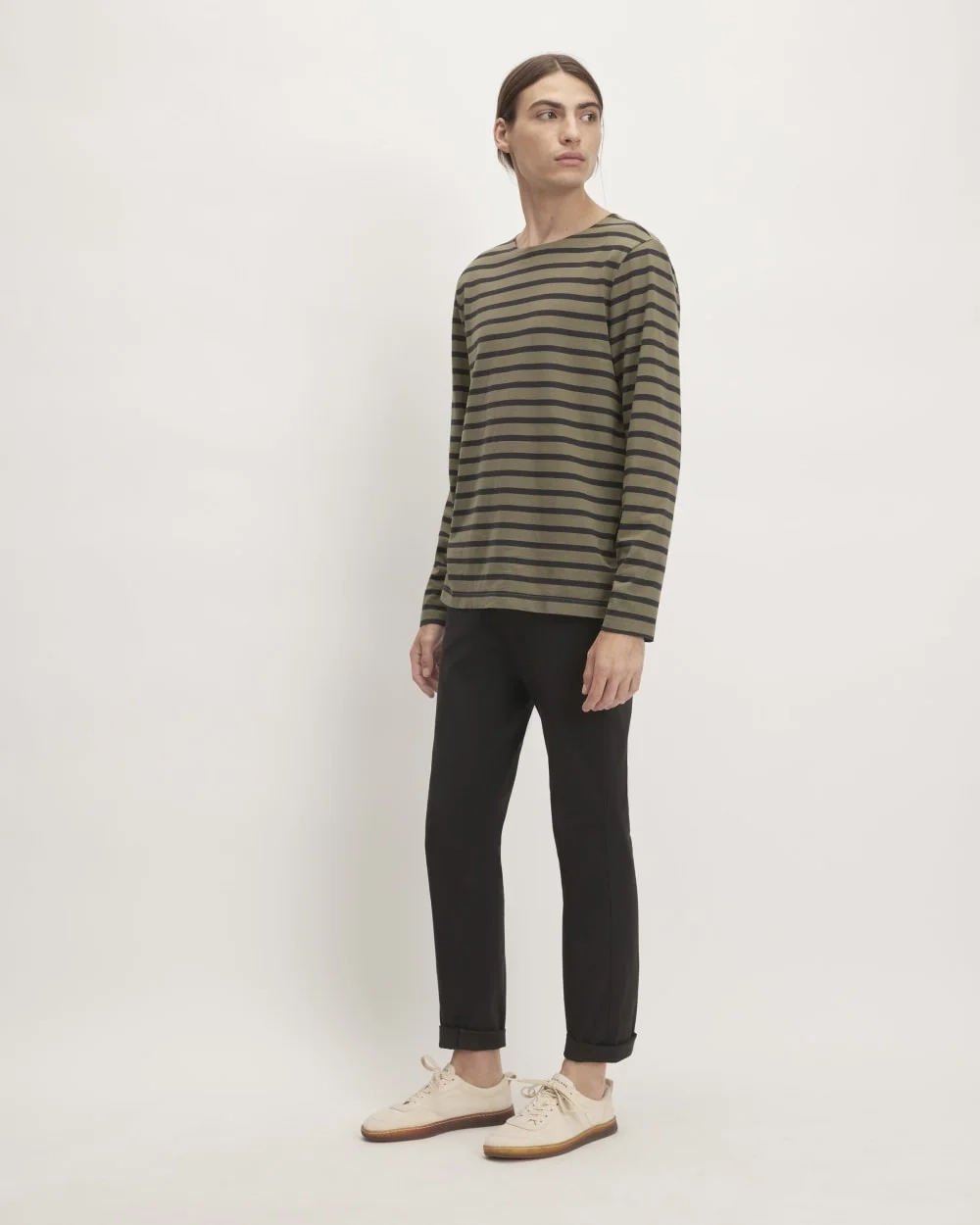 The Premium-Weight Long-Sleeve Mariner Tee | Kalamata / Black (5)