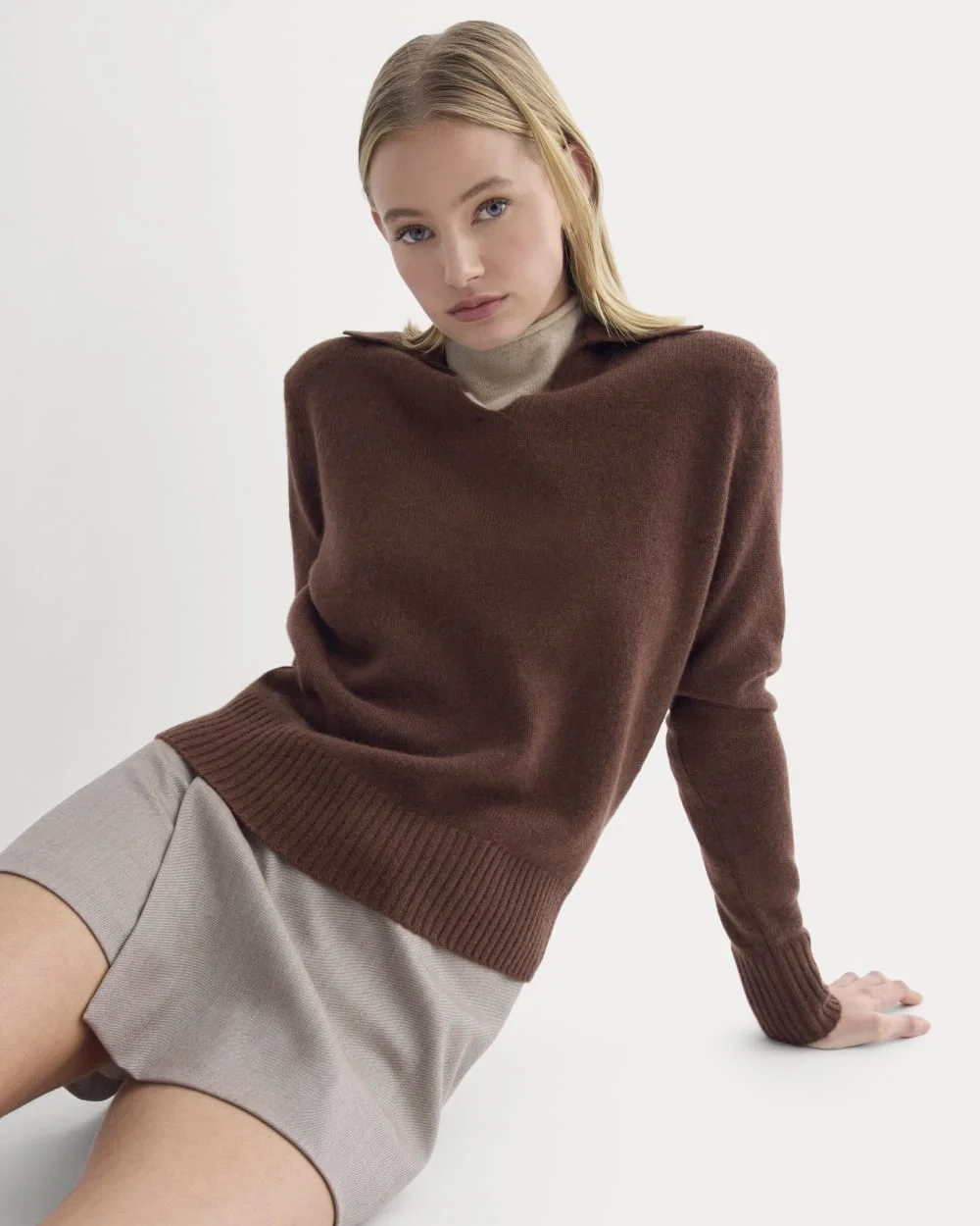 Cashmere Polo Sweater | Dark Mahogany (5)