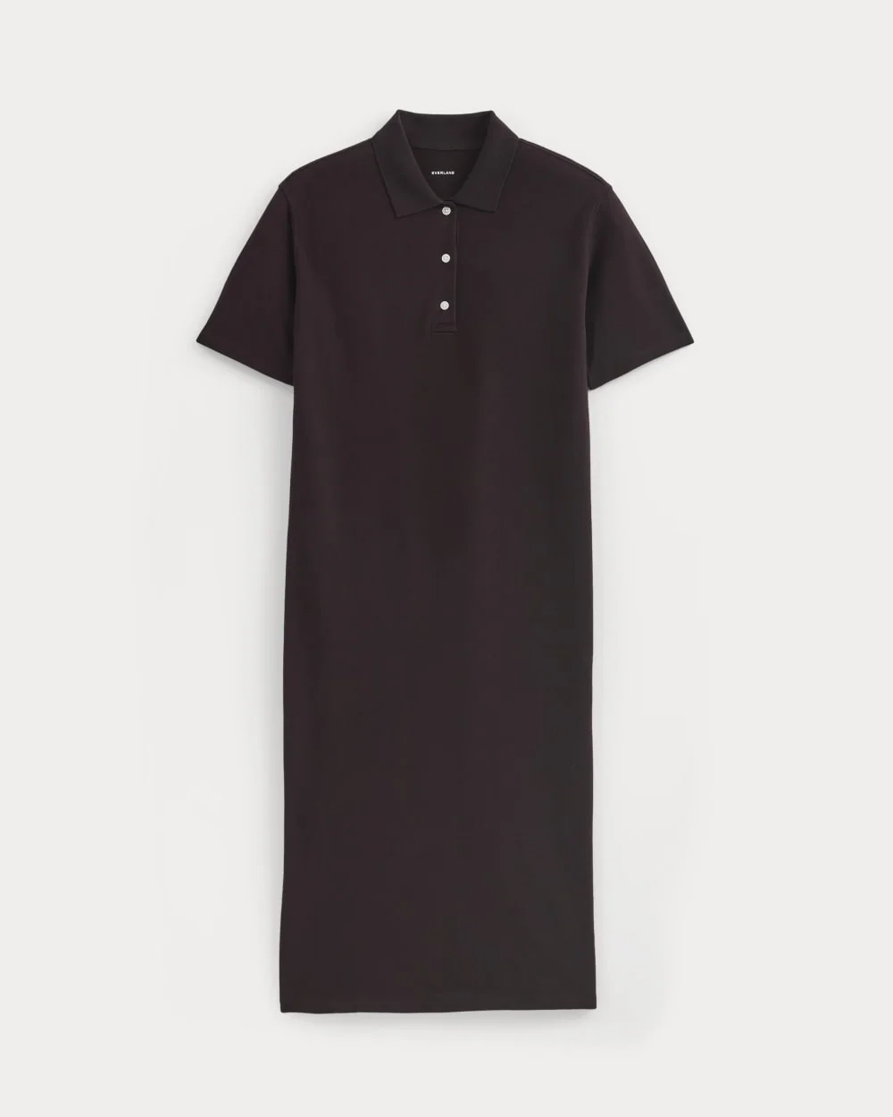 Pique Polo Short-Sleeve Dress | Dark Chocolate (6)