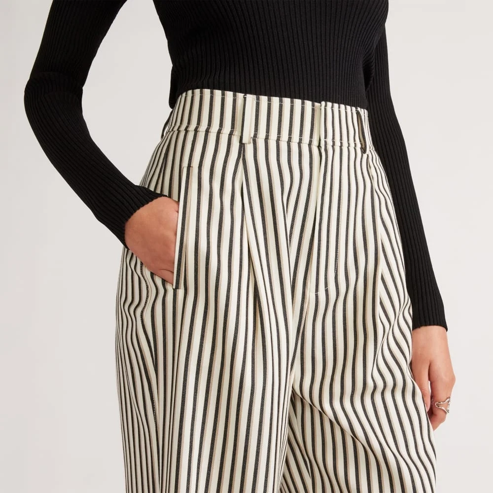 The Draper Pleated Pant in Buttersmooth | Ombre Stripe | 32" Inseam (5)