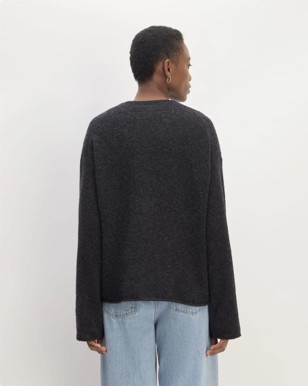 The Cozy-Stretch V-Neck Sweater | Charcoal (3)