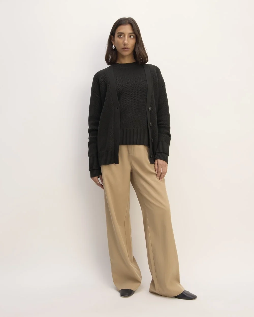 The Cotton Honeycomb Cardigan | Black (5)