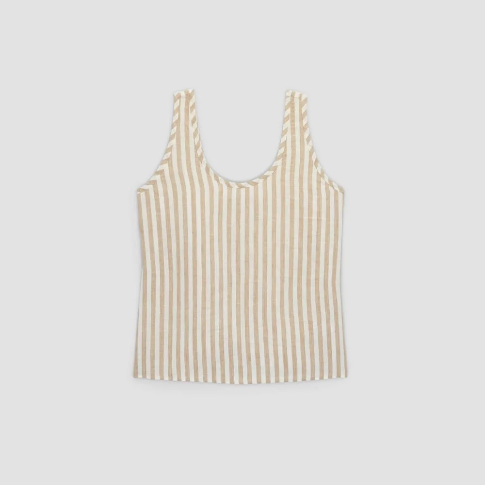 The Scoop Tank in Linen | Bone / Caramel (3)
