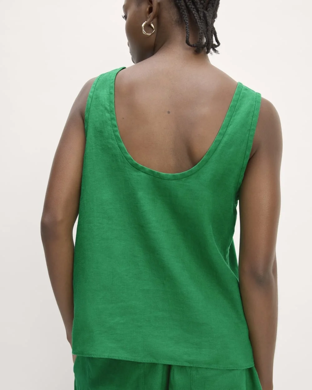 The Scoop Tank in Linen | Grass Green (4)