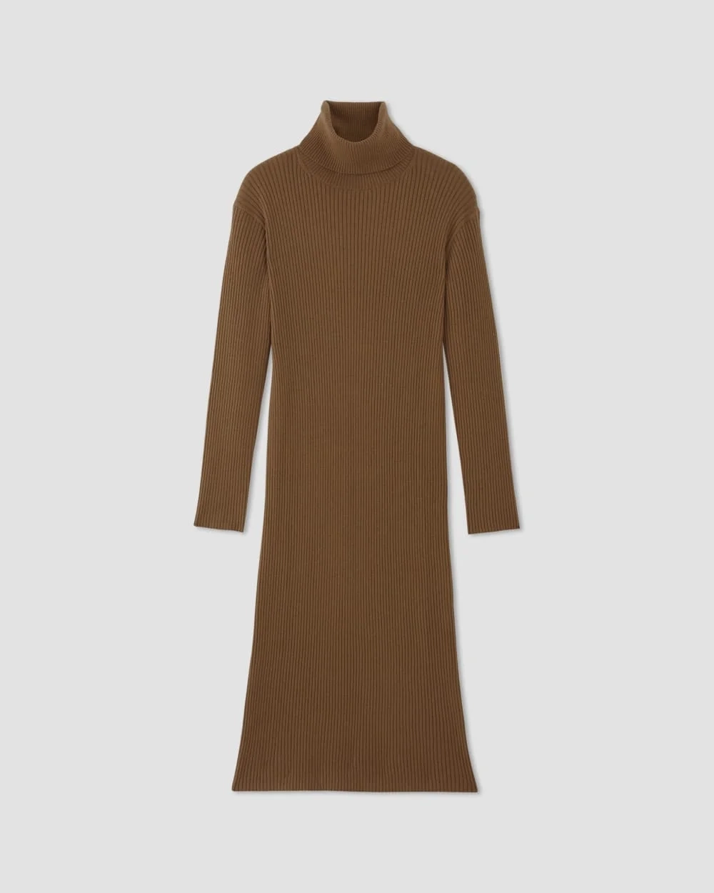 The Cotton-Merino Turtleneck Dress | Rich Camel (4)